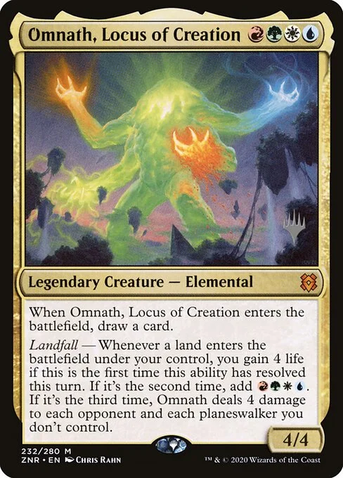 Omnath, Locus of Creation, carta Magic di tipo Legendary Creature — Elemental illustrata da Chris Rahn