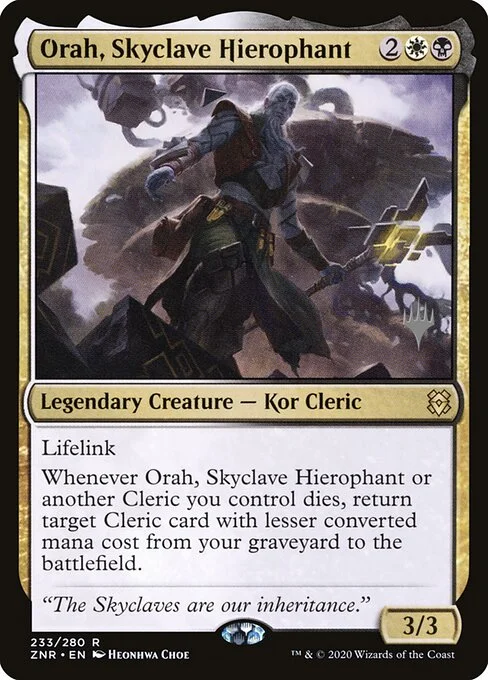Orah, Skyclave Hierophant, carta Magic di tipo Legendary Creature — Kor Cleric illustrata da Heonhwa