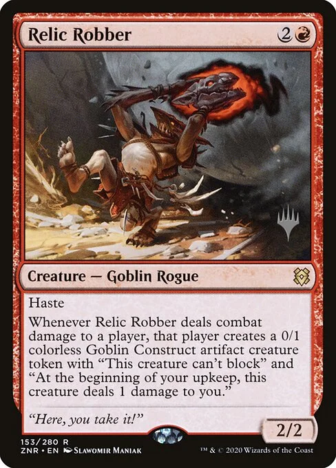 Relic Robber, carta Magic di tipo Creature — Goblin Rogue illustrata da Slawomir Maniak