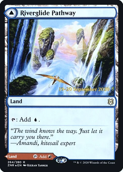 Riverglide Pathway // Lavaglide Pathway, carta Magic di tipo Land // Land illustrata da Kieran Yanner
