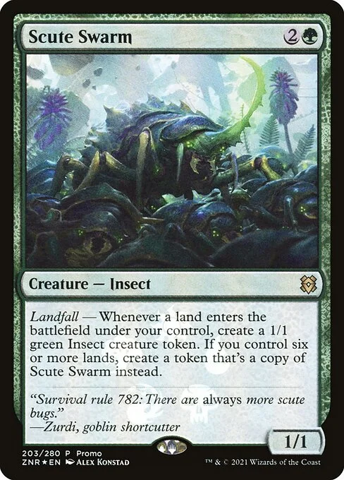 Scute Swarm, carta Magic di tipo Creature — Insect illustrata da Alex Konstad