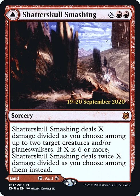 Shatterskull Smashing // Shatterskull, the Hammer Pass, carta Magic di tipo Sorcery // Land illustrata da Adam Paquette