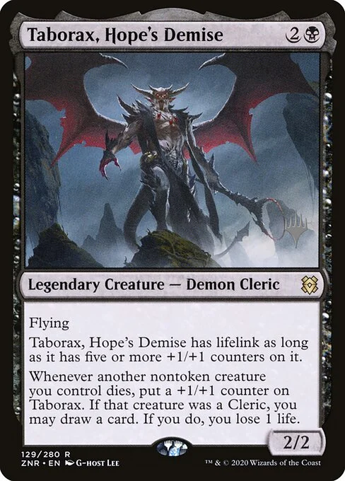 Taborax, Hope's Demise, carta Magic di tipo Legendary Creature — Demon Cleric illustrata da G-host Lee