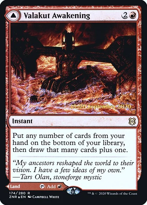 Valakut Awakening // Valakut Stoneforge, carta Magic di tipo Instant // Land illustrata da Campbell White