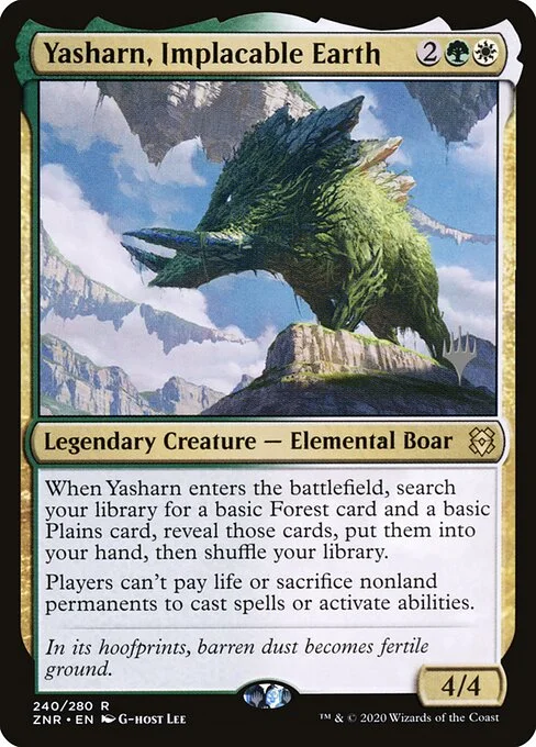 Yasharn, Implacable Earth, carta Magic di tipo Legendary Creature — Elemental Boar illustrata da G-host Lee
