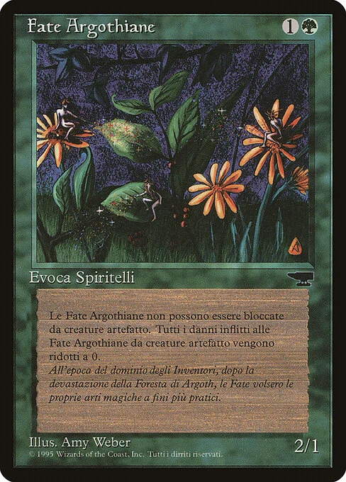 Argothian Pixies, carta Magic di tipo Creature — Faerie illustrata da Amy Weber