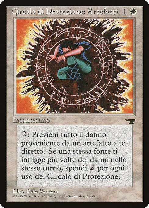 Circle of Protection: Artifacts, carta Magic di tipo Enchantment illustrata da Pete Venters