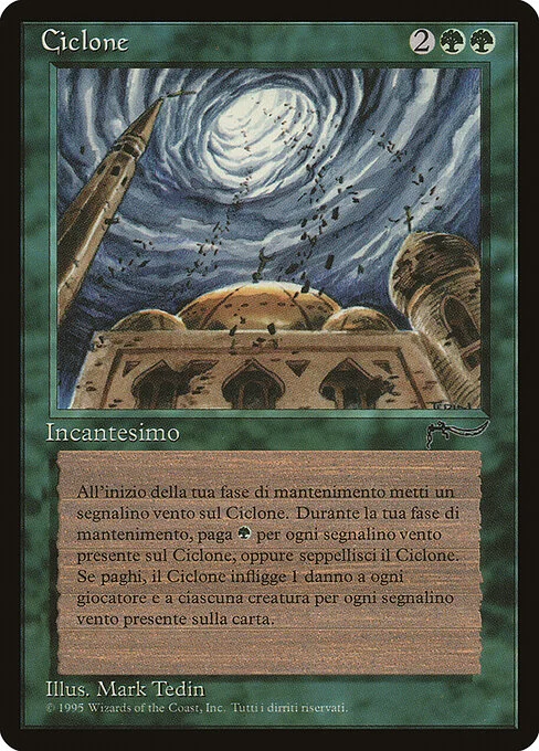 Cyclone, carta Magic di tipo Enchantment illustrata da Mark Tedin