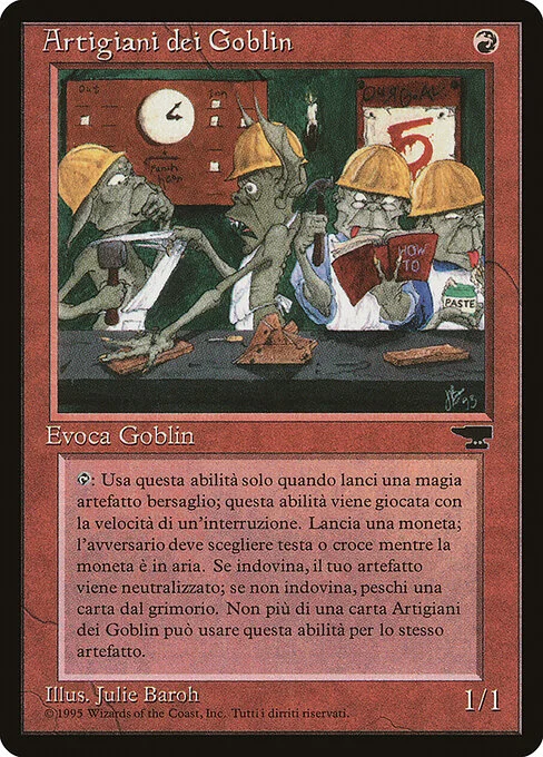 Goblin Artisans, carta Magic di tipo Creature — Goblin Artificer illustrata da Julie Baroh