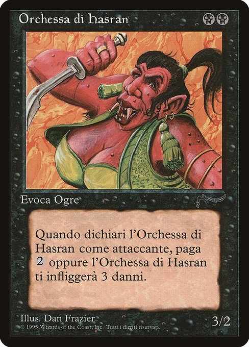 Hasran Ogress, carta Magic di tipo Creature — Ogre illustrata da Dan Frazier
