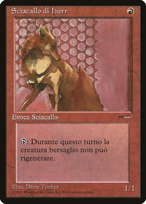 Hurr Jackal, carta Magic di tipo Creature — Jackal illustrata da Drew Tucker