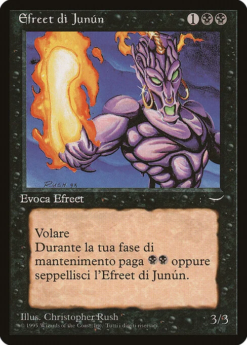 Junún Efreet, carta Magic di tipo Creature — Efreet illustrata da Christopher Rush