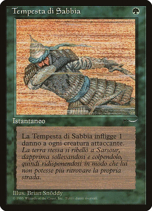 Sandstorm, carta Magic di tipo Instant illustrata da Brian Snõddy
