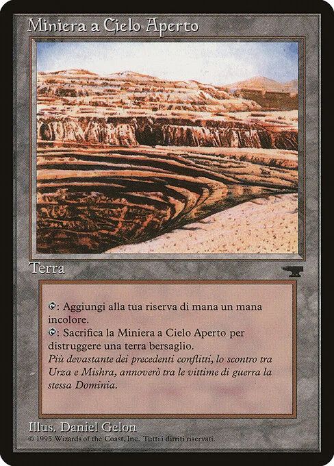 Strip Mine, carta Magic di tipo Land illustrata da Daniel Gelon