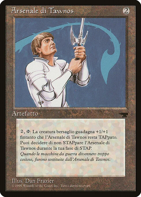 Tawnos's Weaponry, carta Magic di tipo Artifact illustrata da Dan Frazier