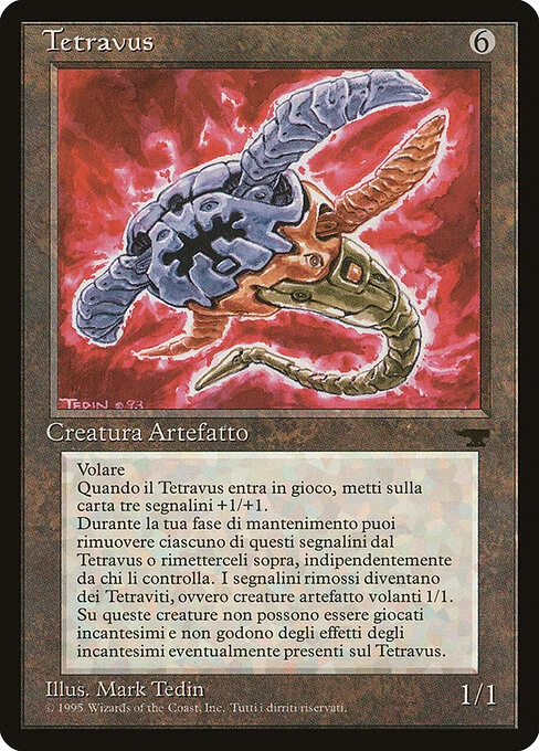 Tetravus, carta Magic di tipo Artifact Creature — Construct illustrata da Mark Tedin