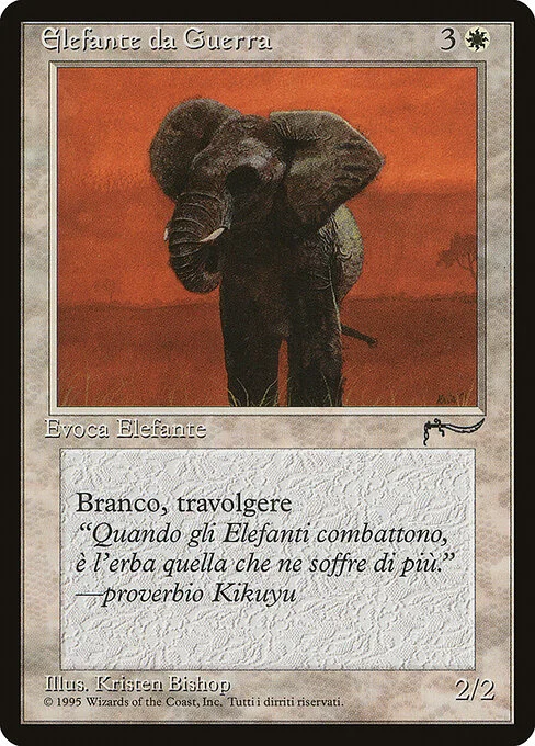 War Elephant, carta Magic di tipo Creature — Elephant illustrata da Kristen Bishop