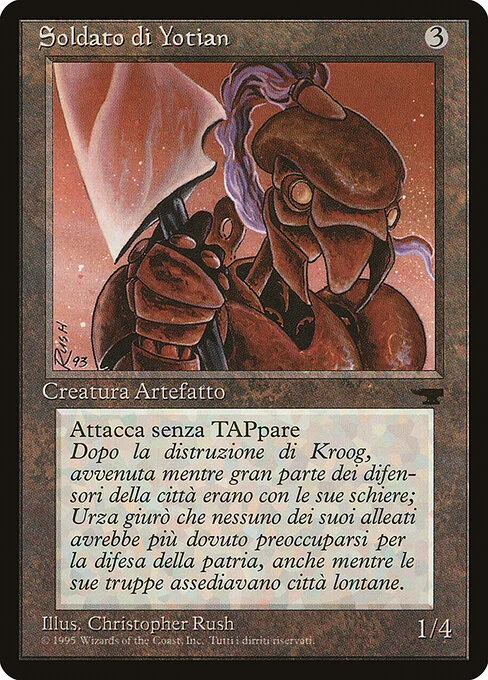 Yotian Soldier, carta Magic di tipo Artifact Creature — Soldier illustrata da Christopher Rush