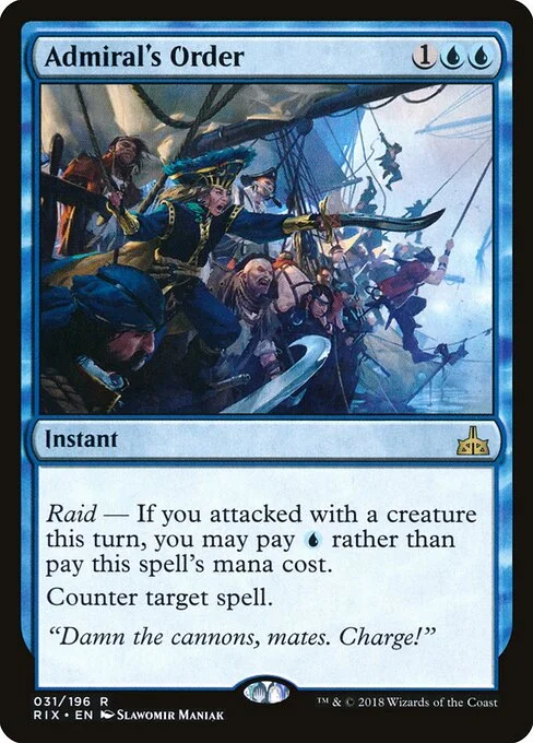 Admiral's Order, carta Magic di tipo Instant illustrata da Slawomir Maniak