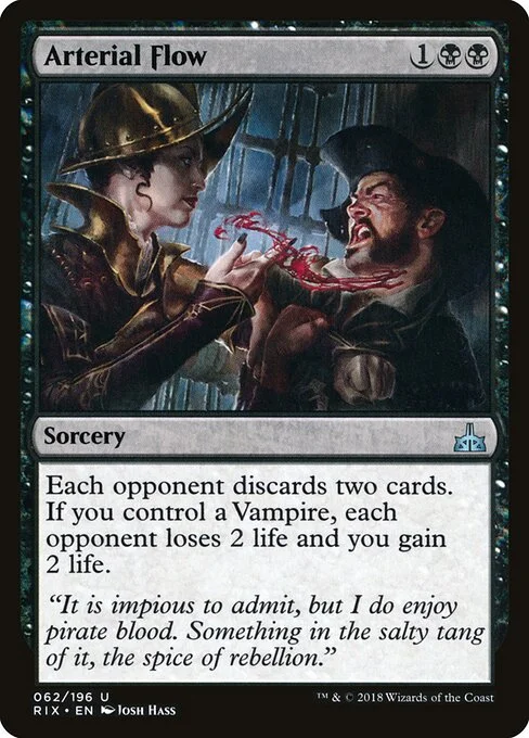 Arterial Flow, carta Magic di tipo Sorcery illustrata da Josh Hass