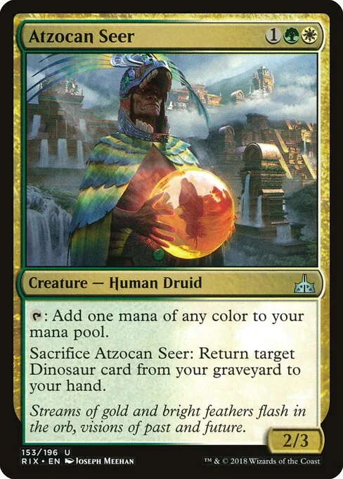 Atzocan Seer, carta Magic di tipo Creature — Human Druid illustrata da Joseph Meehan