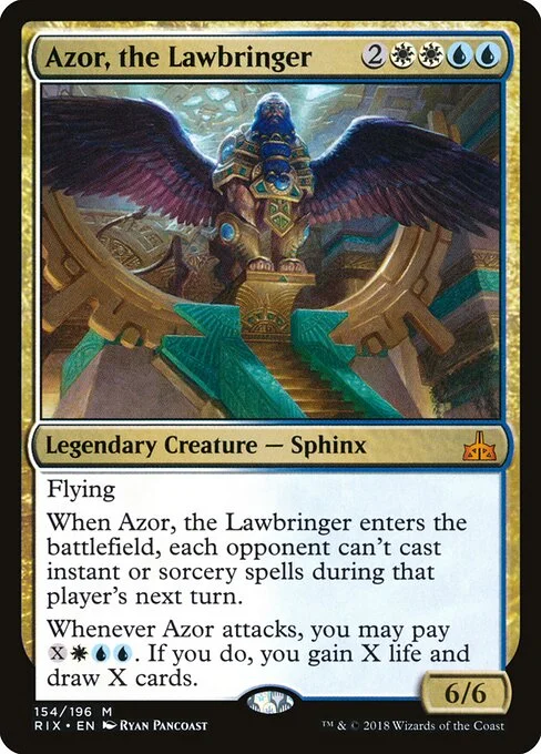 Azor, the Lawbringer, carta Magic di tipo Legendary Creature — Sphinx illustrata da Ryan Pancoast