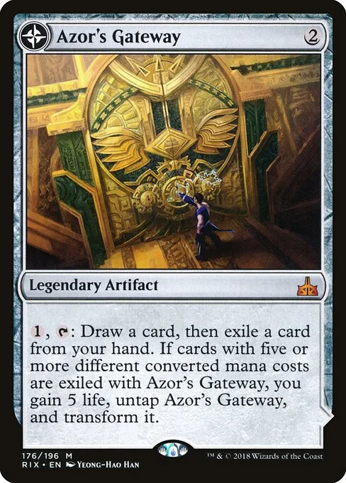 Azor's Gateway // Sanctum of the Sun, carta Magic di tipo Legendary Artifact // Legendary Land illustrata da Yeong-Hao Han