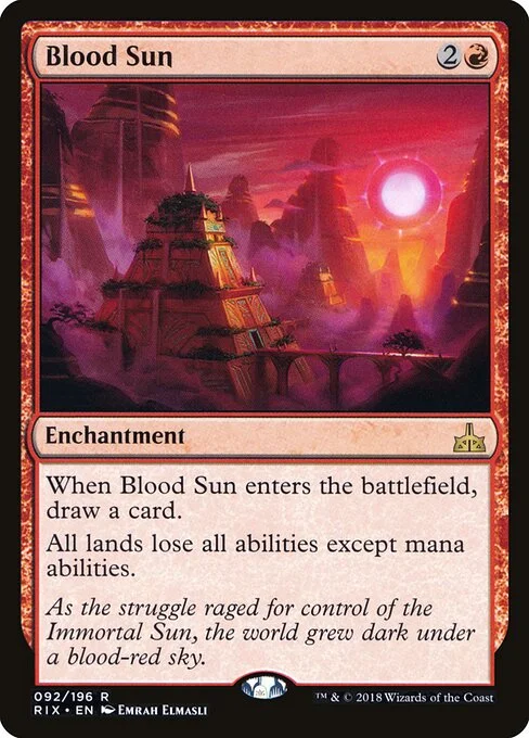 Blood Sun, carta Magic di tipo Enchantment illustrata da Emrah Elmasli