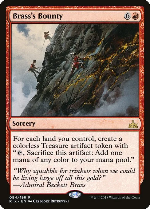 Brass's Bounty, carta Magic di tipo Sorcery illustrata da Grzegorz Rutkowski