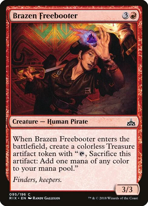 Brazen Freebooter, carta Magic di tipo Creature — Human Pirate illustrata da Randy Gallegos