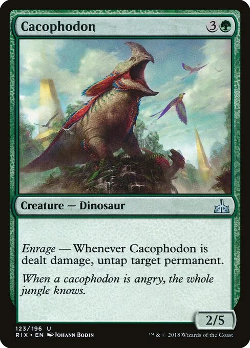 Cacophodon, carta Magic di tipo Creature — Dinosaur illustrata da Johann Bodin