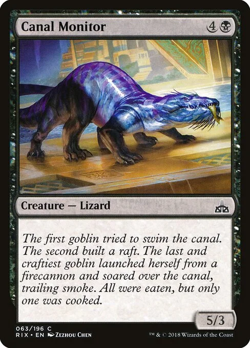 Canal Monitor, carta Magic di tipo Creature — Lizard illustrata da Zezhou Chen