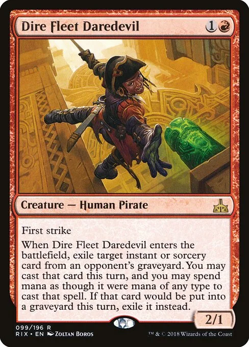 Dire Fleet Daredevil, carta Magic di tipo Creature — Human Pirate illustrata da Zoltan Boros
