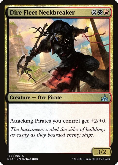 Dire Fleet Neckbreaker, carta Magic di tipo Creature — Orc Pirate illustrata da Daarken