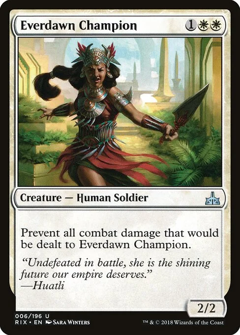 Everdawn Champion, carta Magic di tipo Creature — Human Soldier illustrata da Sara Winters