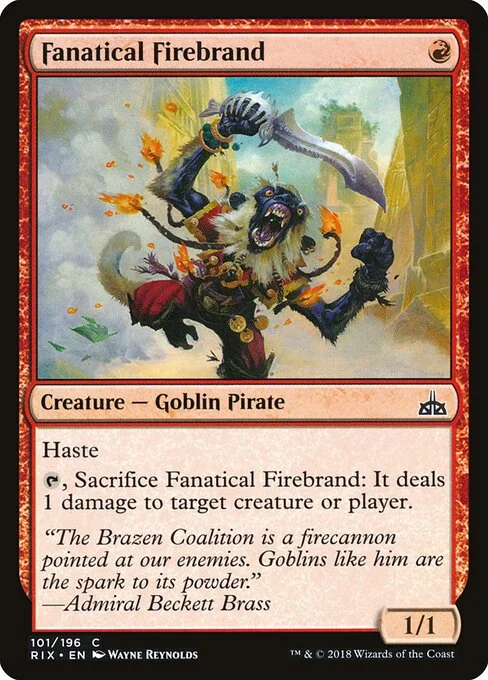 Fanatical Firebrand, carta Magic di tipo Creature — Goblin Pirate illustrata da Wayne Reynolds