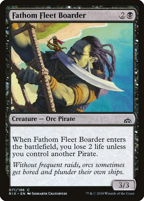 Fathom Fleet Boarder, carta Magic di tipo Creature — Orc Pirate illustrata da Sidharth Chaturvedi