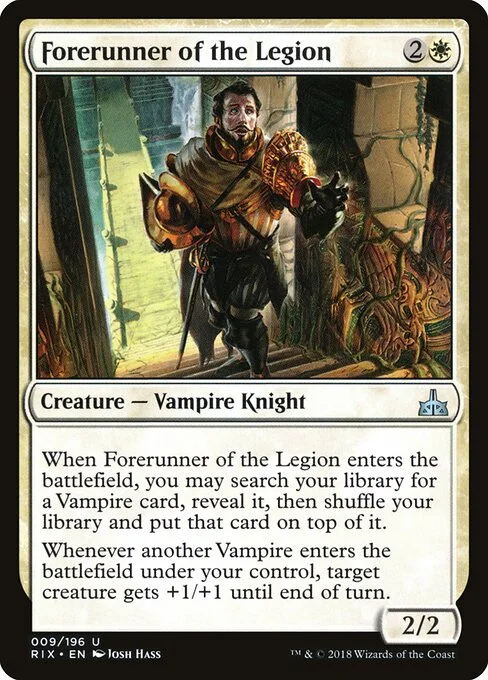 Forerunner of the Legion, carta Magic di tipo Creature — Vampire Knight illustrata da Josh Hass