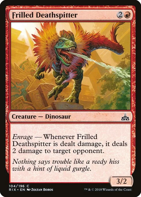 Frilled Deathspitter, carta Magic di tipo Creature — Dinosaur illustrata da Zoltan Boros