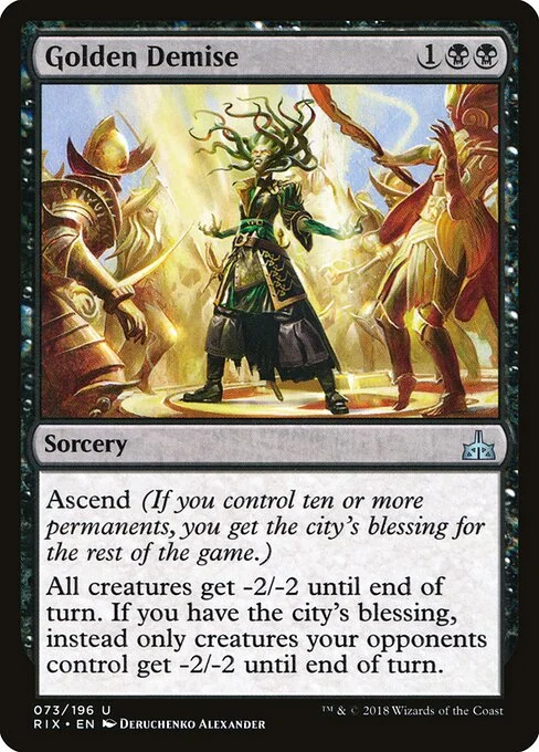 Golden Demise, carta Magic di tipo Sorcery illustrata da Deruchenko Alexander