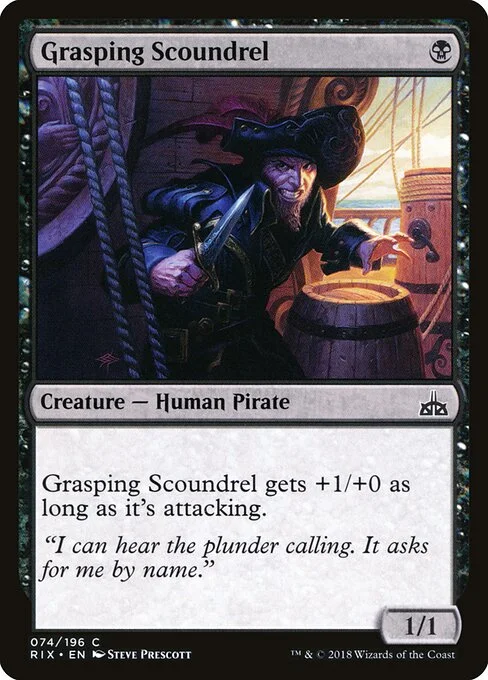 Grasping Scoundrel, carta Magic di tipo Creature — Human Pirate illustrata da Steve Prescott