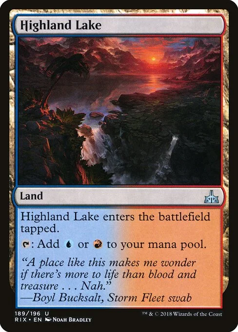 Highland Lake, carta Magic di tipo Land illustrata da Noah Bradley
