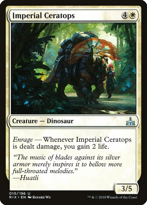 Imperial Ceratops, carta Magic di tipo Creature — Dinosaur illustrata da Bayard Wu