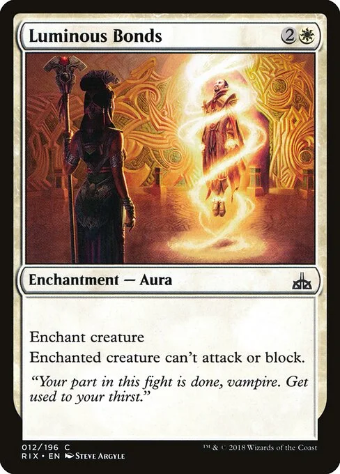 Luminous Bonds, carta Magic di tipo Enchantment — Aura illustrata da Steve Argyle