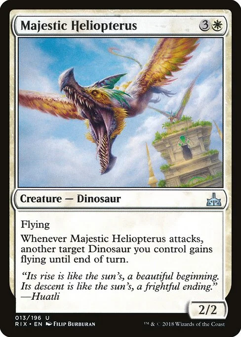 Majestic Heliopterus, carta Magic di tipo Creature — Dinosaur illustrata da Filip Burburan