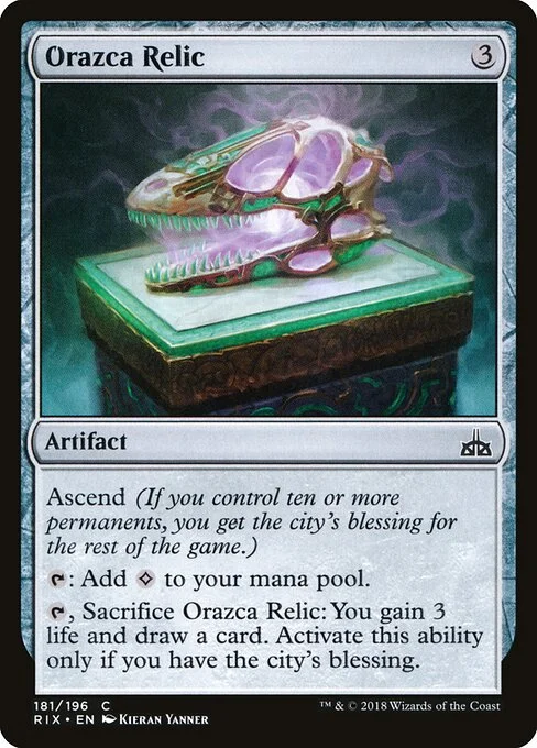 Orazca Relic, carta Magic di tipo Artifact illustrata da Kieran Yanner