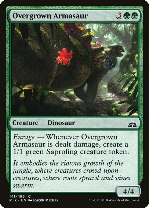 Overgrown Armasaur, carta Magic di tipo Creature — Dinosaur illustrata da Joseph Meehan