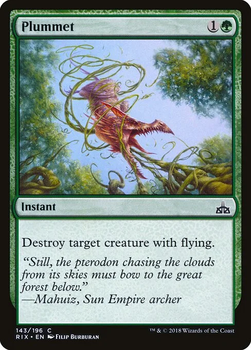 Plummet, carta Magic di tipo Instant illustrata da Filip Burburan
