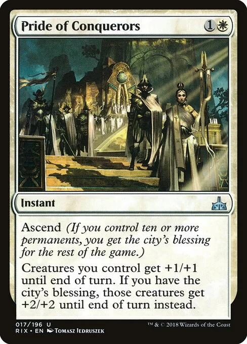 Pride of Conquerors, carta Magic di tipo Instant illustrata da Tomasz Jedruszek
