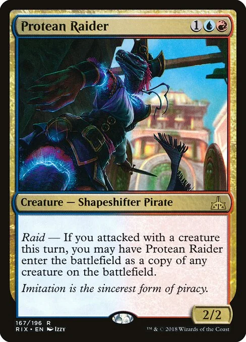 Protean Raider, carta Magic di tipo Creature — Shapeshifter Pirate illustrata da Izzy